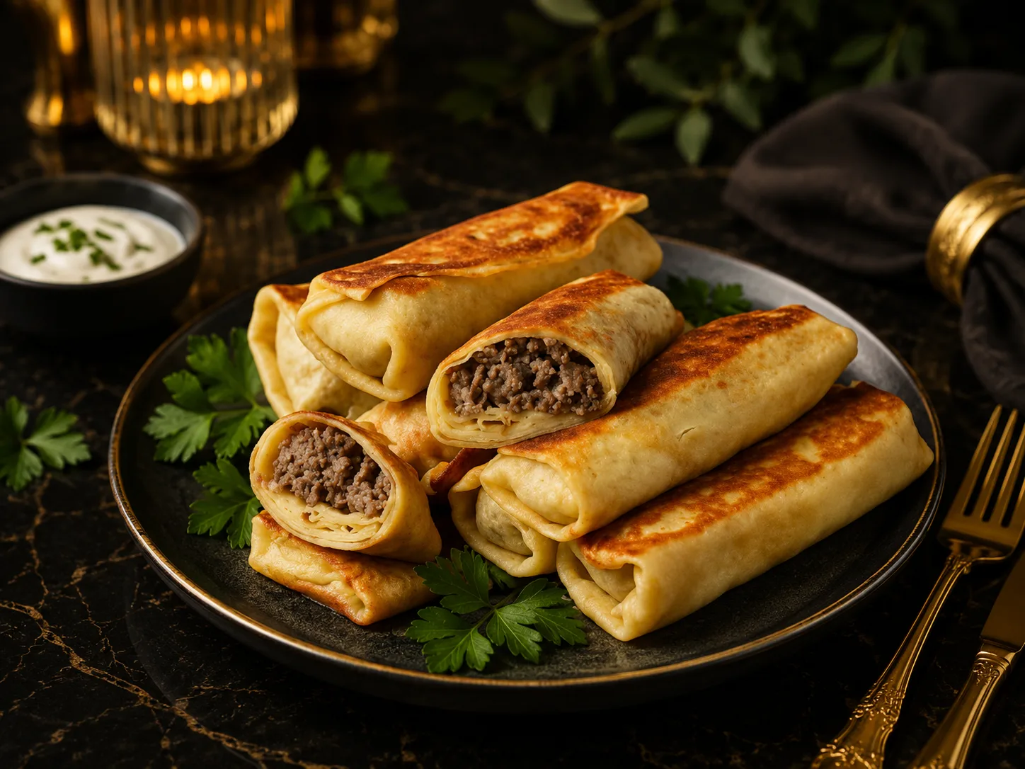 DOSHADO — crepe rolls meat